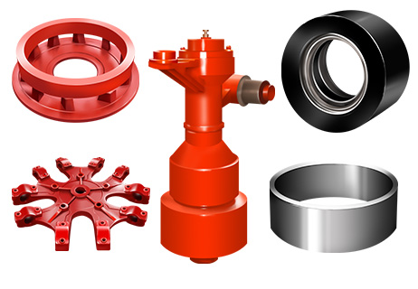 鄭州通用礦機磨輥、磨環(huán)等易損件組合圖